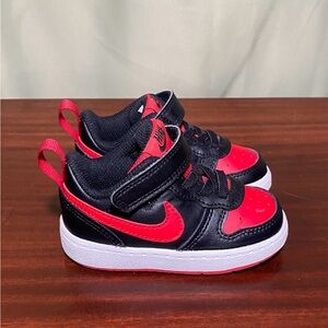 Nike Court Borough 2 Low Red Black White Toddler’s shoes size 5c